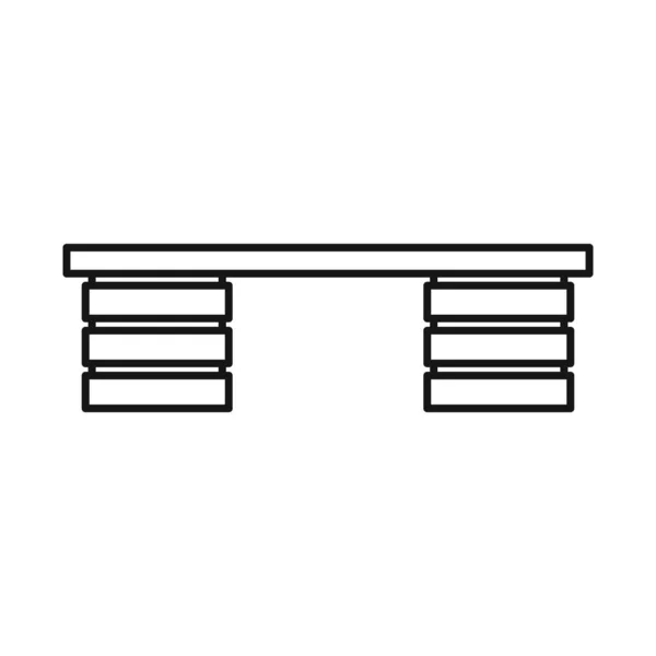 Izolovaný předmět s nápisem lavice a nábytek. Grafický symbol lavice a sedací soupravy pro web. — Stockový vektor