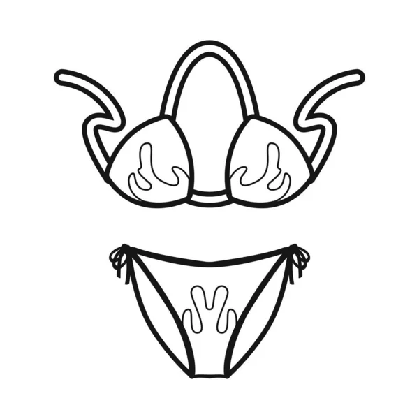 Isolerat föremål av baddräkt och bikini symbol. Webb inslag av baddräkt och underkläder stock symbol för webben. — Stock vektor