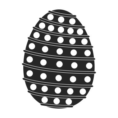 Çikolatalı yumurta vektör ikonu. Siyah vektör simgesi beyaz arkaplanda izole edilmiş çikolata yumurtası.