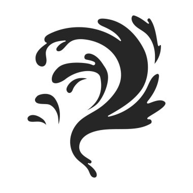 Su sıçrama vektör simgesi. Siyah vektör simgesi beyaz arkaplan su sıçramasında izole edildi.