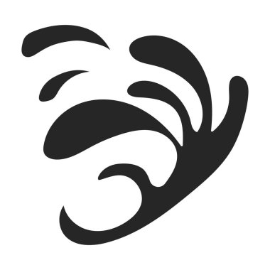 Su sıçrama vektör simgesi. Siyah vektör simgesi beyaz arkaplan su sıçramasında izole edildi.