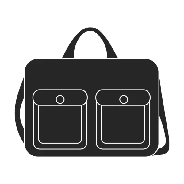 Hommes sac vecteur icon.Black icône vectorielle isolé sur fond blanc homme sac. — Image vectorielle