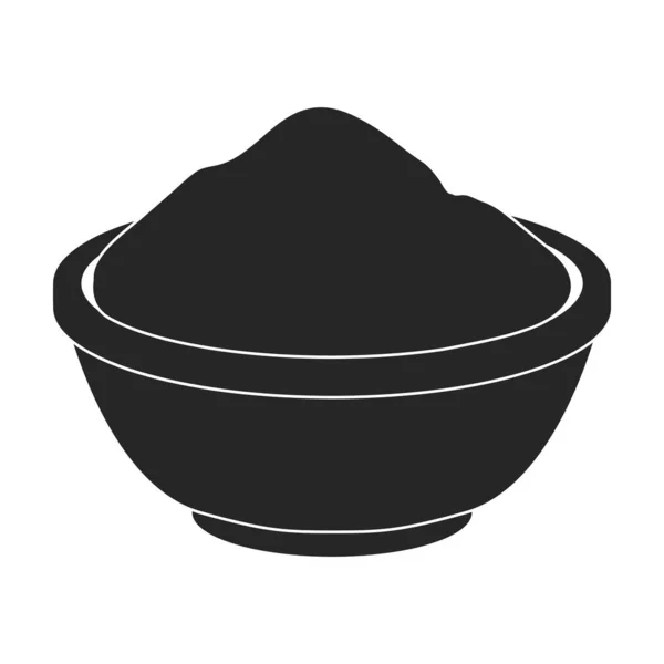 Ícone vetor de farinha de tigela icon.Black vetor isolado na farinha fundo branco tigela. —  Vetores de Stock