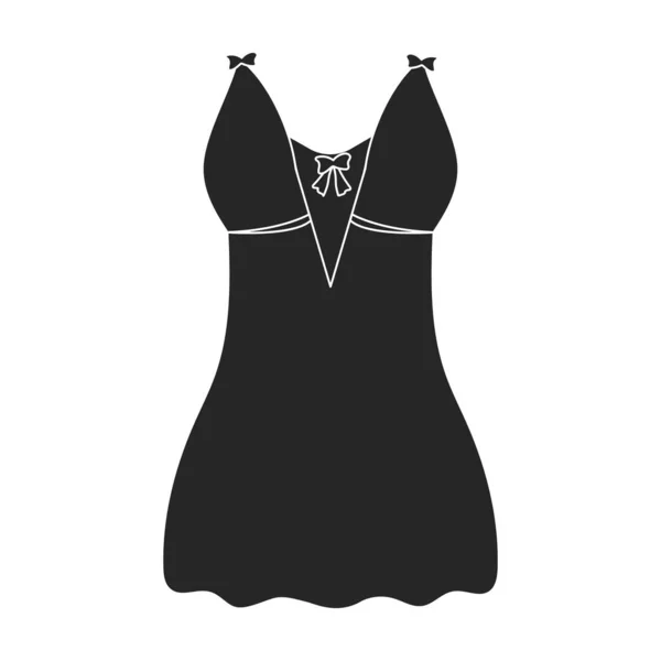 Peignoir vector icon.Black vector icon 흰색 배경 peinnoir 에 분리. — 스톡 벡터