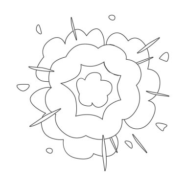 Patlama vektör simgesi. Beyaz arkaplan patlamasında izole edilmiş dış hat vektör simgesi.