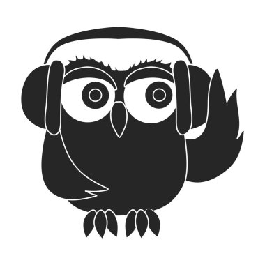 Baykuş vektör simgesi. Siyah vektör simgesi beyaz arka plan baykuşunda izole edildi.