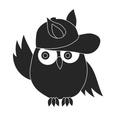 Baykuş vektör simgesi. Siyah vektör simgesi beyaz arka plan baykuşunda izole edildi.