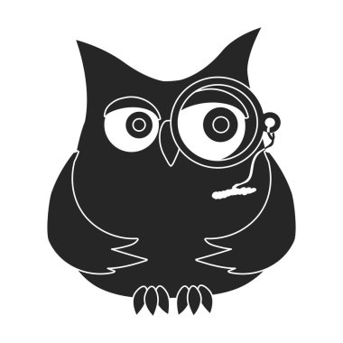 Baykuş vektör simgesi. Siyah vektör simgesi beyaz arka plan baykuşunda izole edildi.