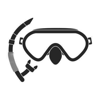 Dalgıç gözlüğü vektör simgesi. Siyah vektör simgesi beyaz arka plan dalgıç gözlüğü üzerinde izole edildi.