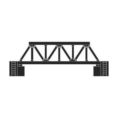 Köprü vektör simgesi. Siyah vektör simgesi beyaz arkaplan köprüsünde izole edildi.
