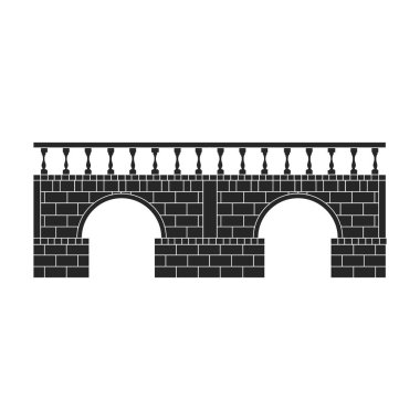 Köprü vektör simgesi. Siyah vektör simgesi beyaz arkaplan köprüsünde izole edildi.