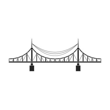 Köprü vektör simgesi. Siyah vektör simgesi beyaz arkaplan köprüsünde izole edildi.