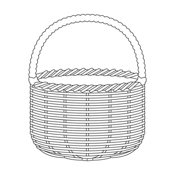 Basket vector icon. Outline vector icon isolated on white background basket. — Stock Vector