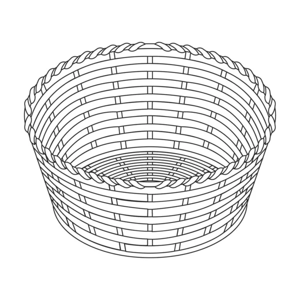 Basket vektör simgesi. Beyaz arkaplan sepetinde izole edilmiş dış hat vektör simgesi. — Stok Vektör