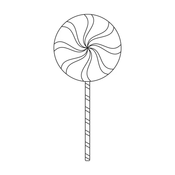 Lollipop vektor ikon. Disposition vektor ikon isolerad på vit bakgrund klubba. — Stock vektor