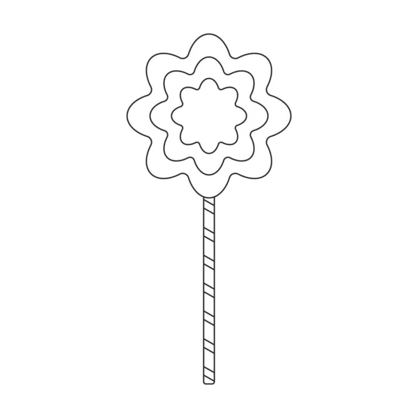 Lollipop vector icoon. Overzicht vector pictogram geïsoleerd op witte achtergrond lolly. — Stockvector