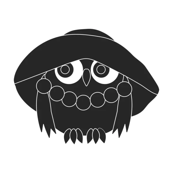 Owl vector icon.Black vector icon isolated on white background owl. — Stock Vector