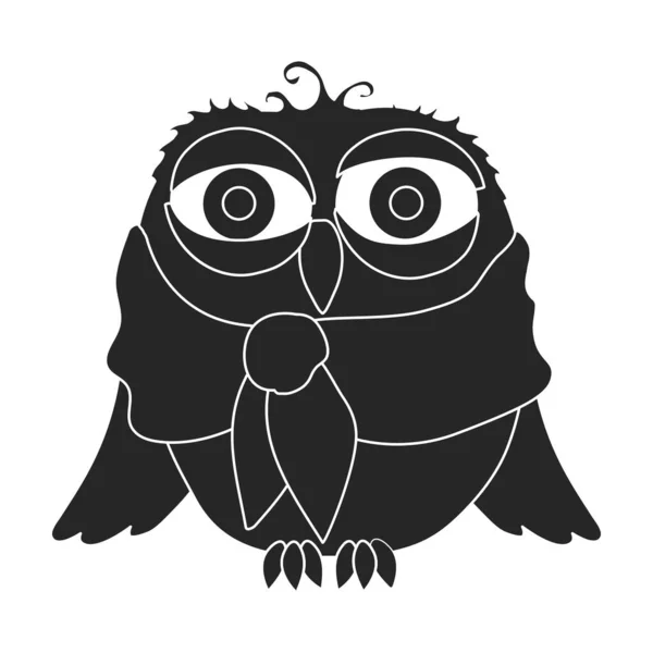 フクロウベクトルアイコン白い背景フクロウに隔離された黒いベクトルアイコン. — ストックベクタ