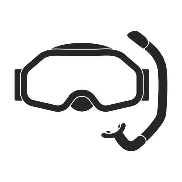 Ícone vetorial de óculos de mergulhador.Ícone vetorial preto isolado em óculos de mergulhador de fundo branco. —  Vetores de Stock