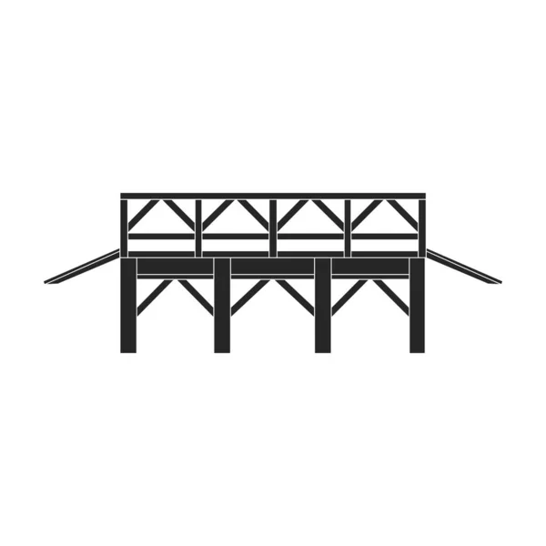 Bridge vektor ikon.Svart vektor ikon isolerad på vit bakgrund bro. — Stock vektor
