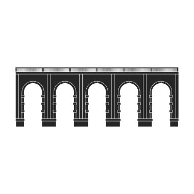 Köprü vektör simgesi. Siyah vektör simgesi beyaz arkaplan köprüsünde izole edildi.