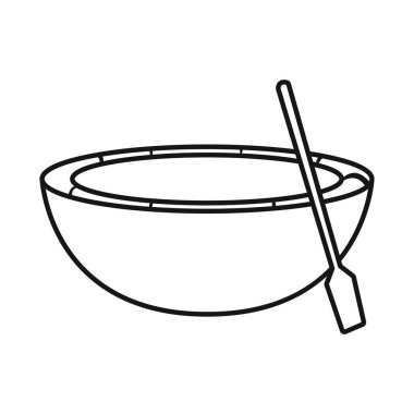 Tekne ve Vietnam logosunun vektör çizimi. Tekne ve kürek stok vektör çizimi.