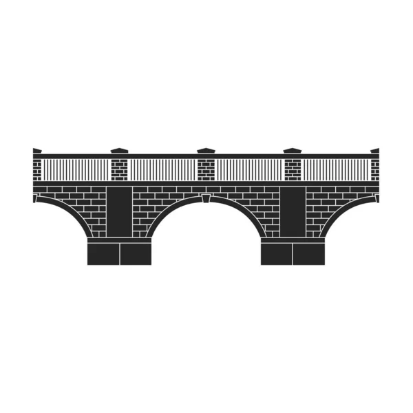 Icona vettoriale ponte. Icona vettoriale nera isolata su ponte di sfondo bianco . — Vettoriale Stock
