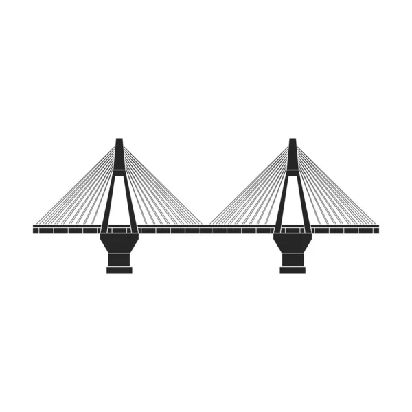Εικονίδιο διάνυσμα γέφυρας Μαύρο διάνυσμα απομονωμένο σε λευκή γέφυρα φόντου. — Διανυσματικό Αρχείο