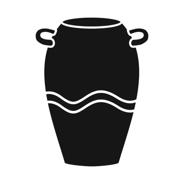 Projeto vetorial de vaso e ícone de cerâmica. Gráfico de vaso e símbolo de estoque marrom para web. —  Vetores de Stock