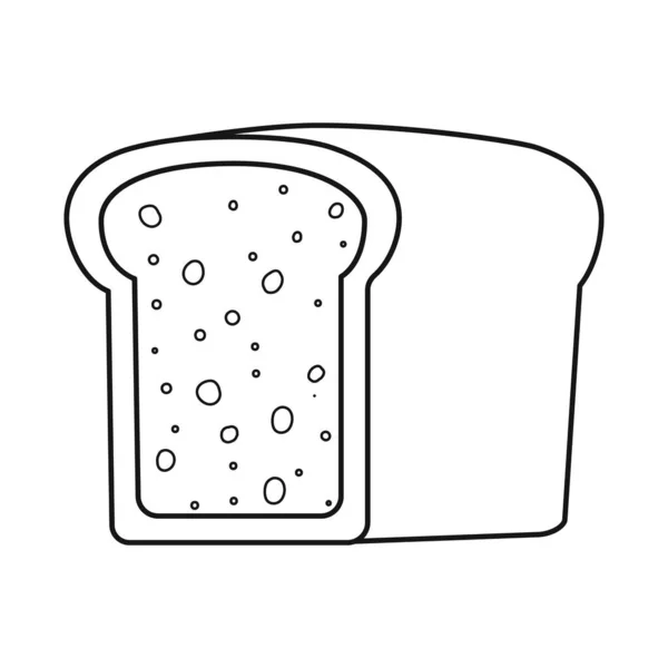 Isolated object of bread and loaf icon. Set of bread and slice stock symbol for web. — Stock Vector