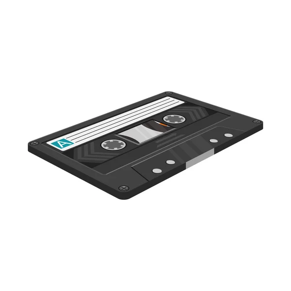 Objet isolé de cassette et de panneau audio. Graphique de cassette et icône vectorielle de bande pour le stock. — Image vectorielle