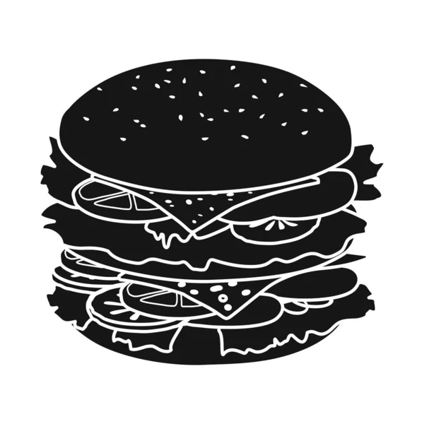 Çörek ve hamburger ikonunun izole edilmiş bir nesnesi. Stok için çörek ve hindi vektör simgesi web ögesi. — Stok Vektör
