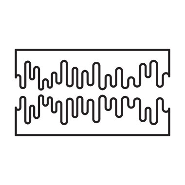 Dalga vektör simgesinin sesi. Beyaz arkaplan sesinde izole edilmiş dış hat vektör simgesi .