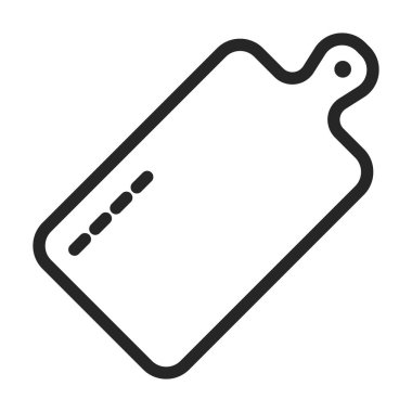 Tahta ahşap vektör ana hatları simgesi kesiliyor. Beyaz arka planda vektör illüstrasyon mutfak gereçleri. Kesme tahtasının izole edilmiş taslak çizim simgesi .