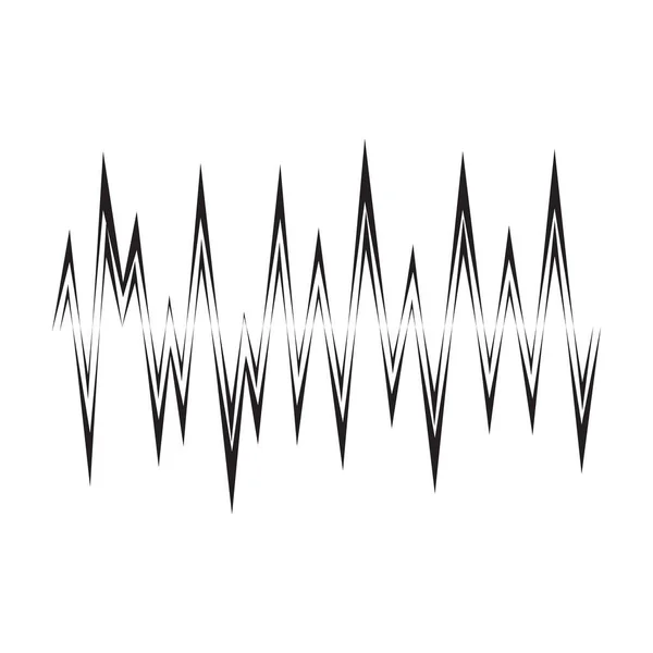波形矢量图像的声音.用波形的白背景噪声隔离的轮廓矢量图标 . — 图库矢量图片