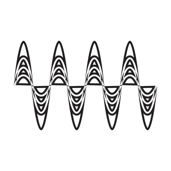 Suono dell'icona vettoriale ondulata.Icona vettoriale di contorno isolata su sfondo bianco suono dell'onda . — Vettoriale Stock