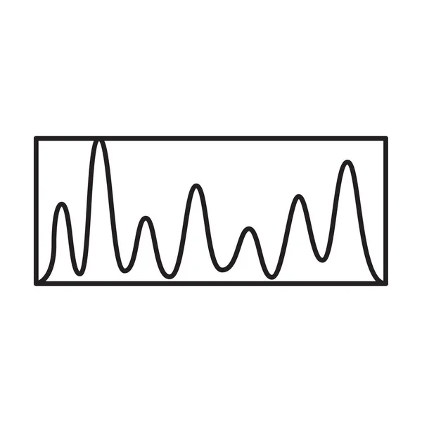 波形矢量图像的声音.用波形的白背景噪声隔离的轮廓矢量图标 . — 图库矢量图片