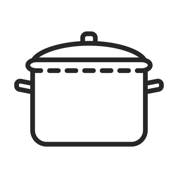 ソーパンベクトルアウトラインアイコン。白い背景にベクトルイラストポット。鍋の分離アウトラインイラストアイコン,パン . — ストックベクタ
