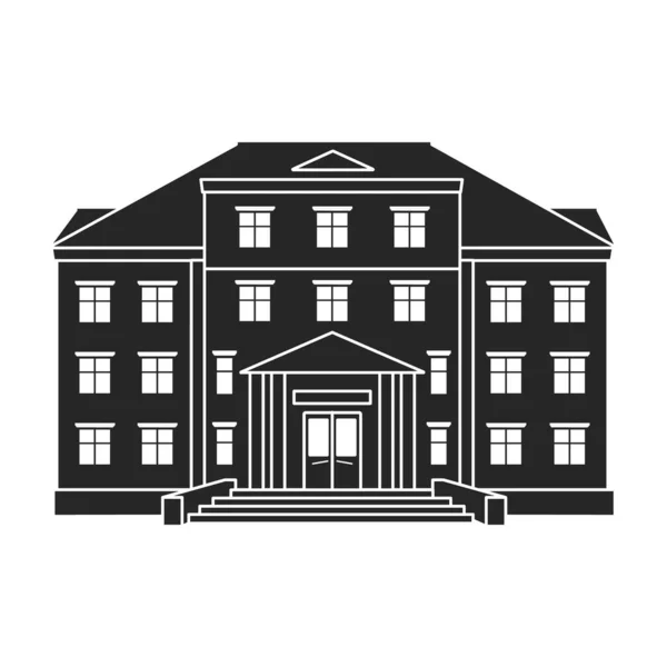 Здание правительства векторная икона. Черный вектор икона изолированы на белом фоне здания правительства . — стоковый вектор