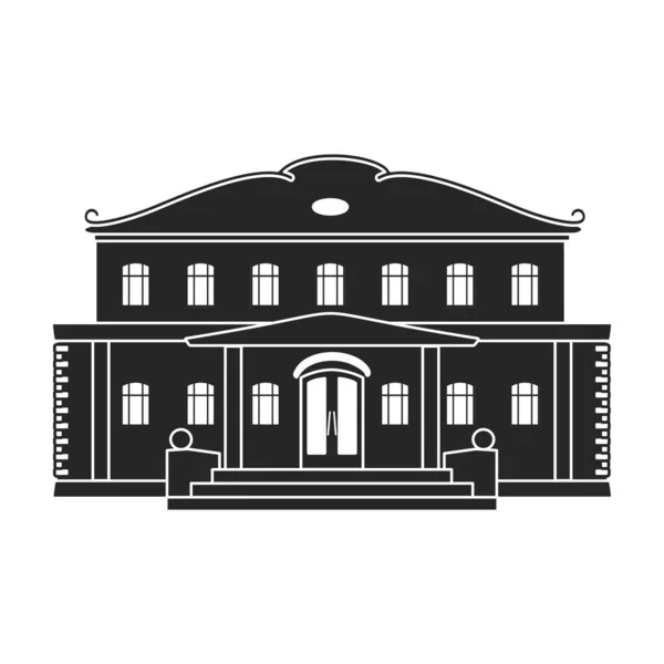 Здание правительства векторная икона. Черный вектор икона изолированы на белом фоне здания правительства . — стоковый вектор