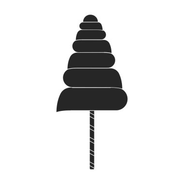 Lolipop vektör simgesi. Beyaz arkaplan lolipopunda siyah vektör simgesi izole edildi.