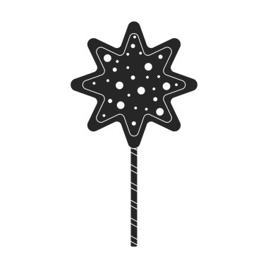 Lolipop vektör simgesi. Beyaz arkaplan lolipopunda siyah vektör simgesi izole edildi.