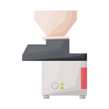 Parçalayıcı ve makine simgesinin izole nesnesi. Kıyma ve karıştırıcı stok vektörü illüstrasyonunun grafiği.