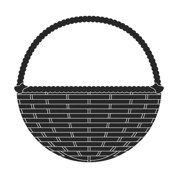 Basket vector icon. Black vector icon isolated on white background basket. — Stock Vector