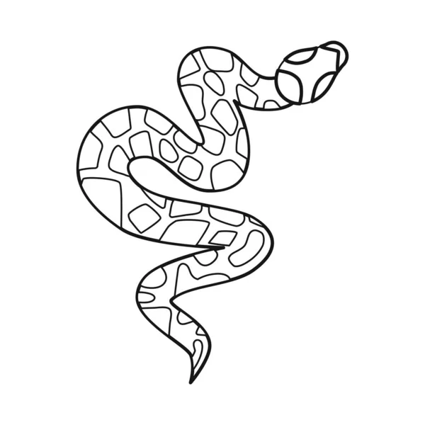 Disegno vettoriale di serpente e simbolo velenoso. Elemento web di serpente e pelle stock illustrazione vettoriale. — Vettoriale Stock