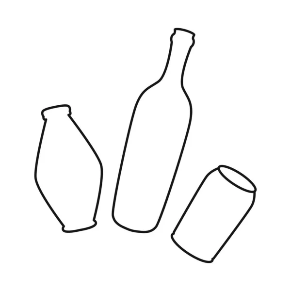 Μεμονωμένο αντικείμενο από πλαστικό και πινακίδα μπουκαλιού. Στοιχείο ιστού εικονιδίου φορέα πλαστικών και απορριμμάτων για απόθεμα. — Διανυσματικό Αρχείο