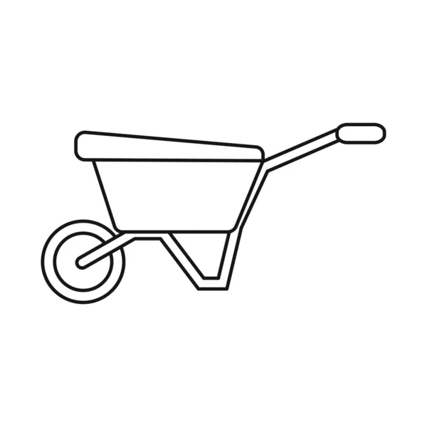 Vektor-Illustration von Einkaufswagen und Gartenschild. Grafik des Trolleys und Werkzeugvektorsymbols für Lager. — Stockvektor