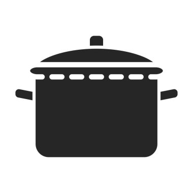 Tencere vektör ana hatları simgesi. Beyaz arka planda vektör illüstrasyon kabı. Tencere ve tavanın izole edilmiş tasviri logosu .