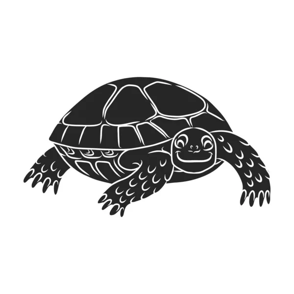 Turtle Vector Icon Black Logo Vettoriale Isolato Sfondo Bianco Tartaruga — Vettoriale Stock