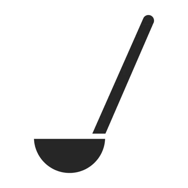 矢量轮廓图标 白色背景的矢量插图厨房用具 孤立的小勺图解标识 — 图库矢量图片